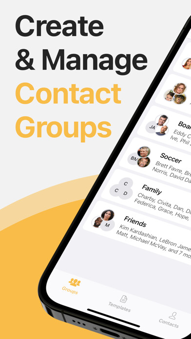 Emulate iPhone app Contact Groups - Text & Email using MyAndroid