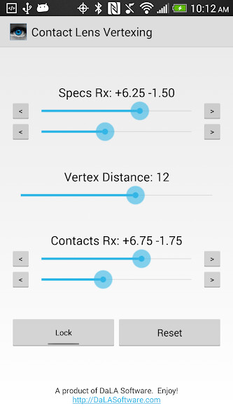 Run android online APK Contact Lens Vertexing from MyAndroid or emulate Contact Lens Vertexing using MyAndroid