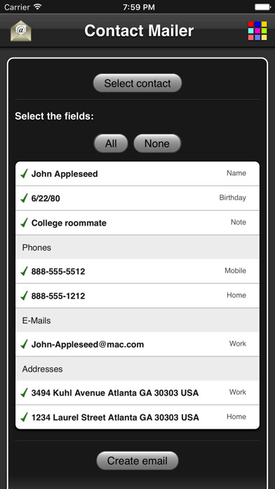 Emulate iPhone app Contact Mailer using MyAndroid Emulate iPhone app Contact Mailer using MyAndroid