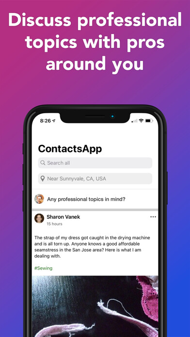 Emulate iPhone app ContactsApp: Local Pros Finder using MyAndroid