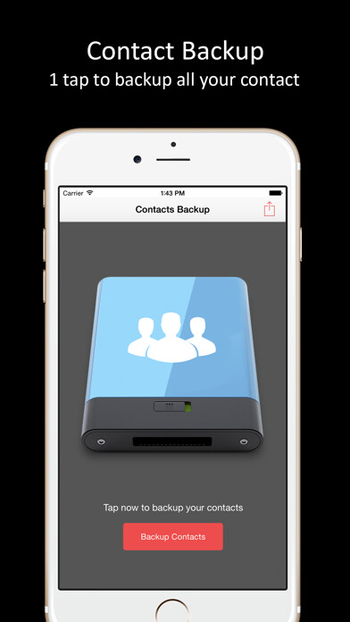 Emulate iPhone app Contacts Backup Lite using MyAndroid