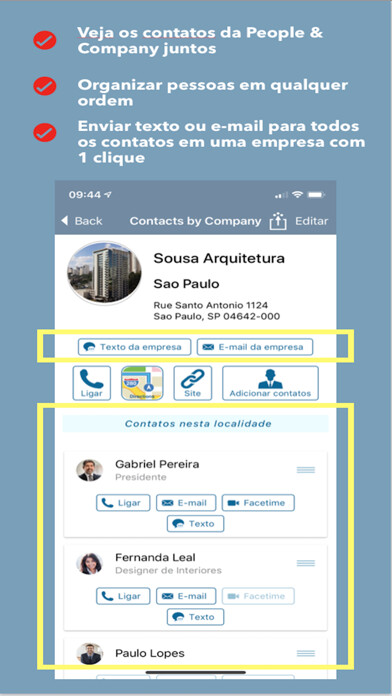 Emulate iPhone app Contacts by Company using MyAndroid
