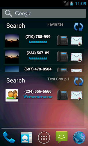 Emulate Android APK Contacts in a list widget Emulate Android APK Contacts in a list widget