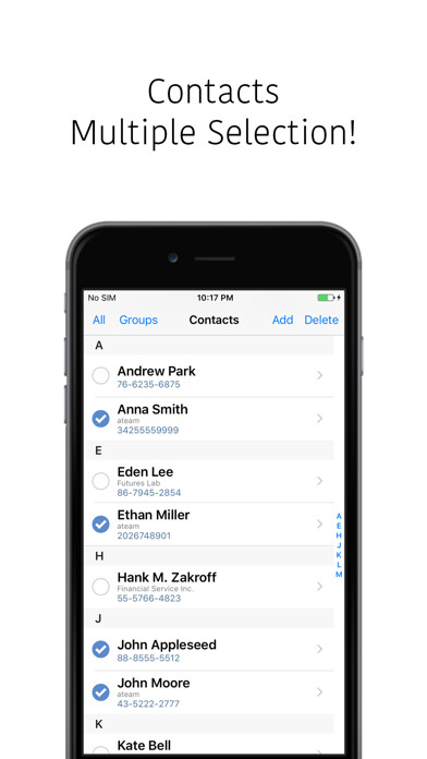Emulate iPhone app Contacts Multi Remove using MyAndroid Emulate iPhone app Contacts Multi Remove using MyAndroid