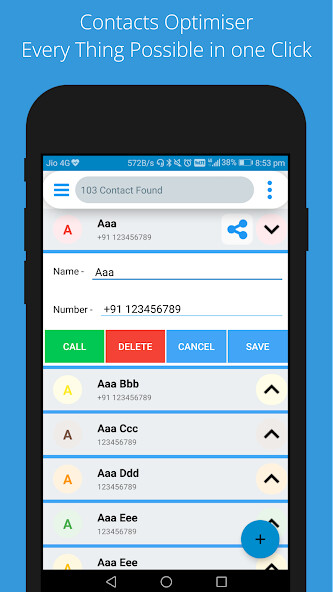 Emulate Android APK Contacts Optimizer