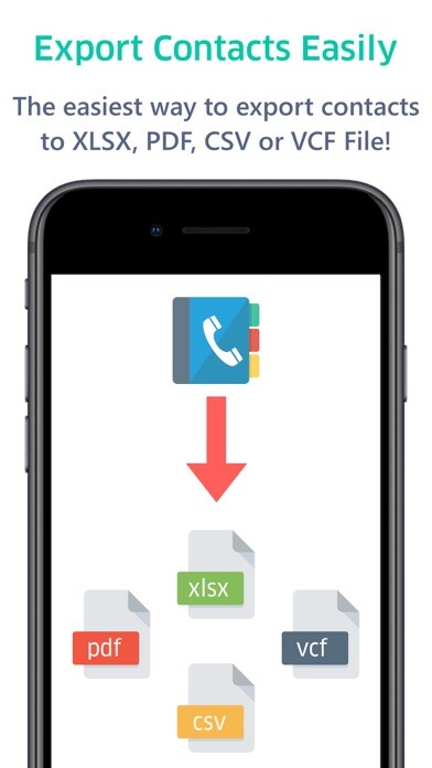Emulate iPhone app Contacts to Excel , PDF , CSV using MyAndroid