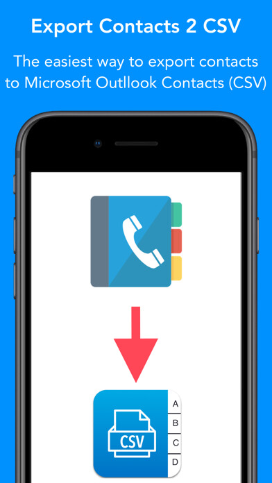 Emulate iPhone app Contacts to Outlook CSV file using MyAndroid