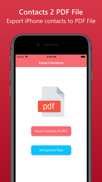 Emulate iPhone app Contacts To PDF File Converter using MyAndroid