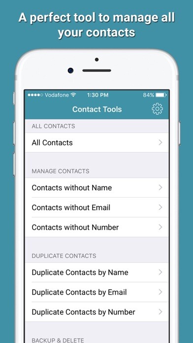 Emulate iPhone app Contact Tools - Delete Duplicate Contacts + Backup using MyAndroid Emulate iPhone app Contact Tools - Delete Duplicate Contacts + Backup using MyAndroid