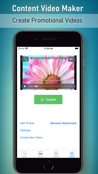 Emulate iPhone app Content Video Maker using MyAndroid