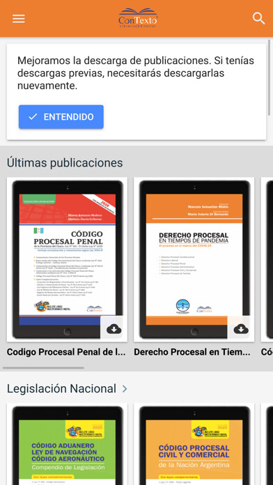 Emulate iPhone app Contexto Editorial using MyAndroid