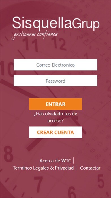 Emulate iPhone app Control Horario Sisquella using MyAndroid