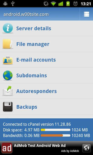 Emulate Android APK Control Panel for cPanel Emulate Android APK Control Panel for cPanel