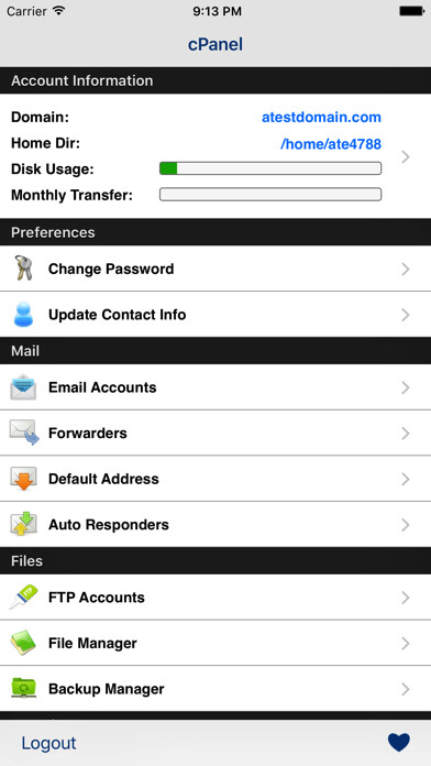 Emulate iPhone app Control Panel Plus using MyAndroid