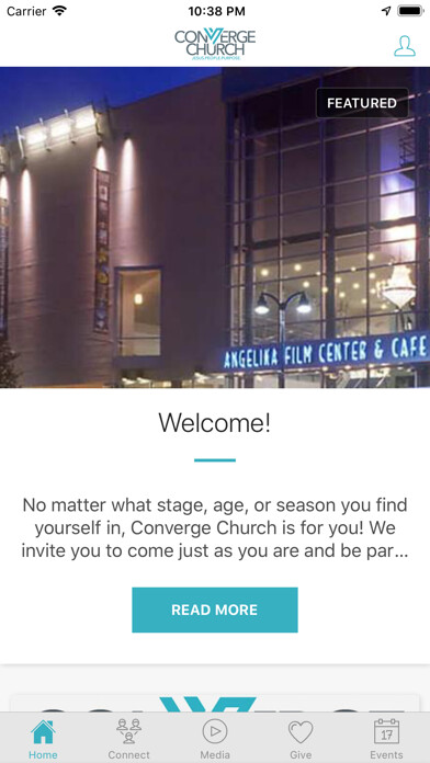 Emulate iPhone app Converge Church Plano using MyAndroid
