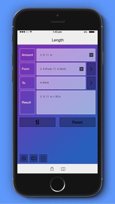 Emulate iPhone app Convert Any Unit- Unit Convert using MyAndroid
