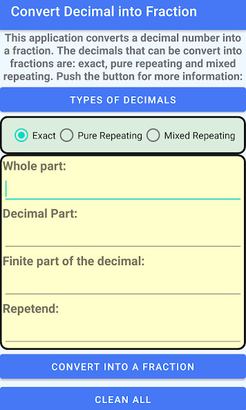 Run android online APK Convert Decimal into Fraction from MyAndroid or emulate Convert Decimal into Fraction using MyAndroid Run android online APK Convert Decimal into Fraction from MyAndroid or emulate Convert Decimal into Fraction using MyAndroid