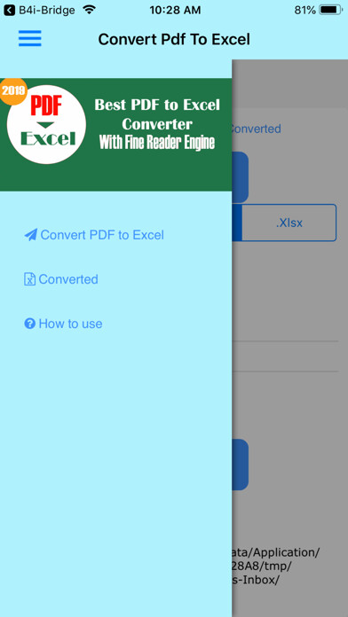 Emulate iPhone app Convert pdf to excel using MyAndroid Emulate iPhone app Convert pdf to excel using MyAndroid