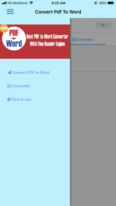 Emulate iPhone app Convert PDF to Word 2020 using MyAndroid