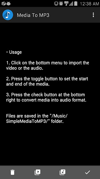 Run android online APK Convert video or audio to mp3 from MyAndroid or emulate Convert video or audio to mp3 using MyAndroid