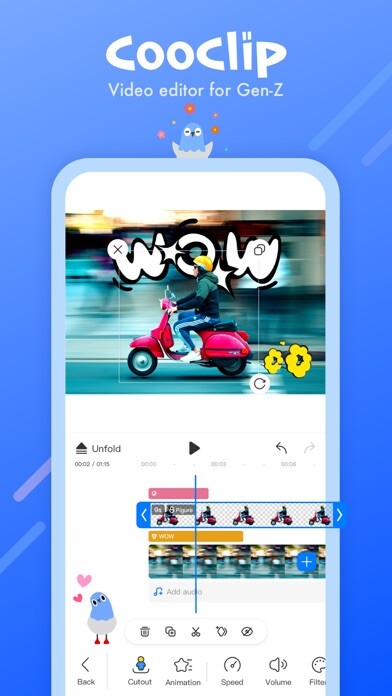 Emulate iPhone app Cooclip - GenZ Video Editor using MyAndroid