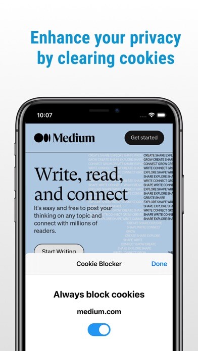 Emulate iPhone app Cookie DNT Privacy for Safari using MyAndroid
