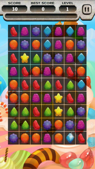 Emulate iPhone app Cookie Gummy Sweet Match 3 Mania Free Game using MyAndroid