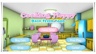 Emulate iPhone app Cooking Happy Dash Fever Food using MyAndroid