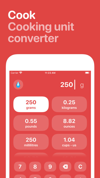 Emulate iPhone app Cook - unit converter using MyAndroid Emulate iPhone app Cook - unit converter using MyAndroid
