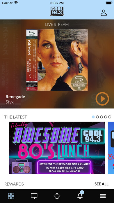 Emulate iPhone app Cool 94.3 using MyAndroid