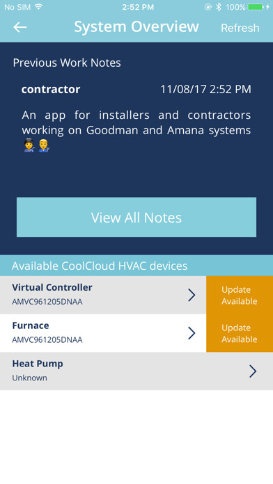 Emulate iPhone app CoolCloud HVAC using MyAndroid