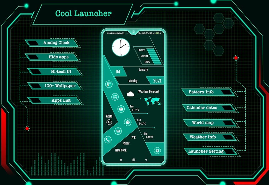 Run android online APK Cool Launcher, Lock  Hide App from MyAndroid or emulate Cool Launcher, Lock  Hide App using MyAndroid
