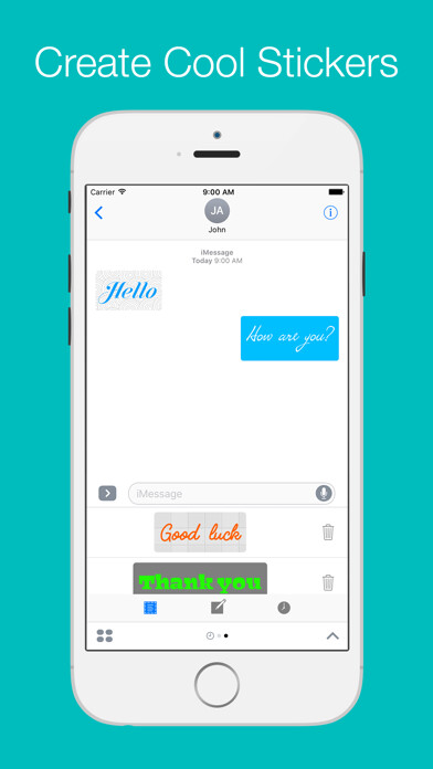 Emulate iPhone app Cool Messages for iMessage : Animated Text Sticker using MyAndroid