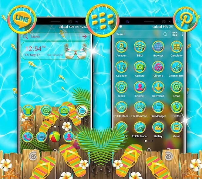 Run android online APK Cool Summer Launcher Theme from MyAndroid or emulate Cool Summer Launcher Theme using MyAndroid