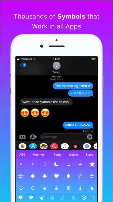 Emulate iPhone app Cool Symbols Keyboard & Fonts using MyAndroid Emulate iPhone app Cool Symbols Keyboard & Fonts using MyAndroid