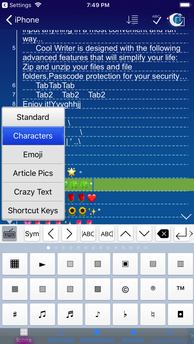Emulate iPhone app Cool Writer using MyAndroid