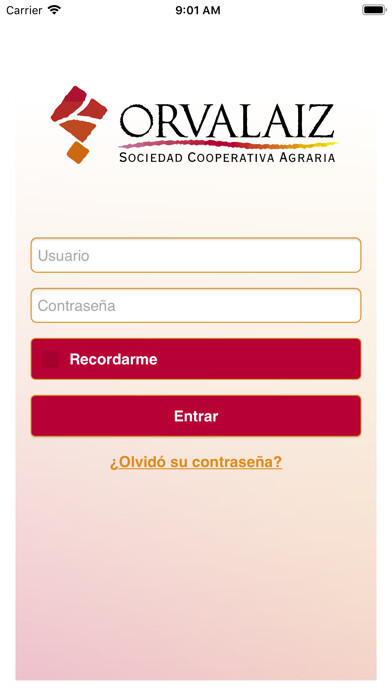 Emulate iPhone app Cooperativa Agraria Orvalaiz using MyAndroid