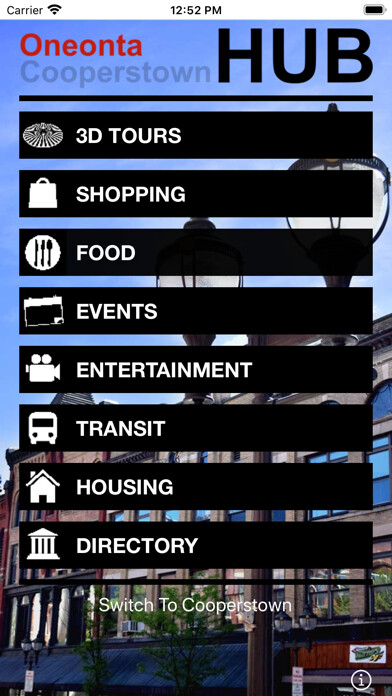 Emulate iPhone app Cooperstown - Oneonta HUB using MyAndroid Emulate iPhone app Cooperstown - Oneonta HUB using MyAndroid