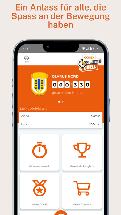 Emulate iPhone app Coop Gemeinde Duell using MyAndroid