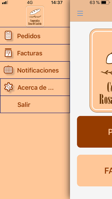 Emulate iPhone app Coop. Rosa del Azafrán using MyAndroid