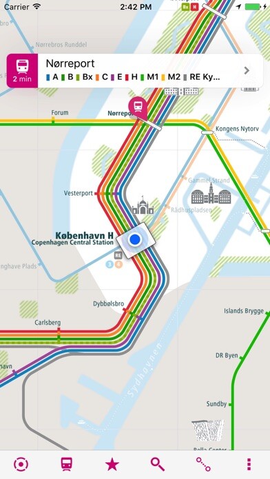 Emulate iPhone app Copenhagen Rail Map Lite using MyAndroid