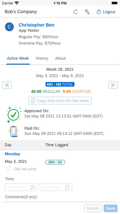 Emulate iPhone app Copeo Employee Timesheets using MyAndroid Emulate iPhone app Copeo Employee Timesheets using MyAndroid