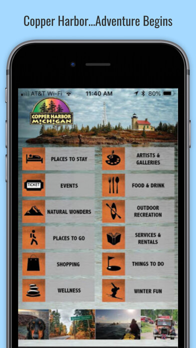 Emulate iPhone app Copper Harbor Michigan using MyAndroid