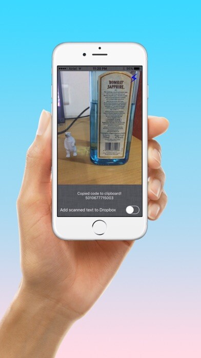 Emulate iPhone app Copy barcode -scan QR codes to clipboard & DropBox using MyAndroid Emulate iPhone app Copy barcode -scan QR codes to clipboard & DropBox using MyAndroid