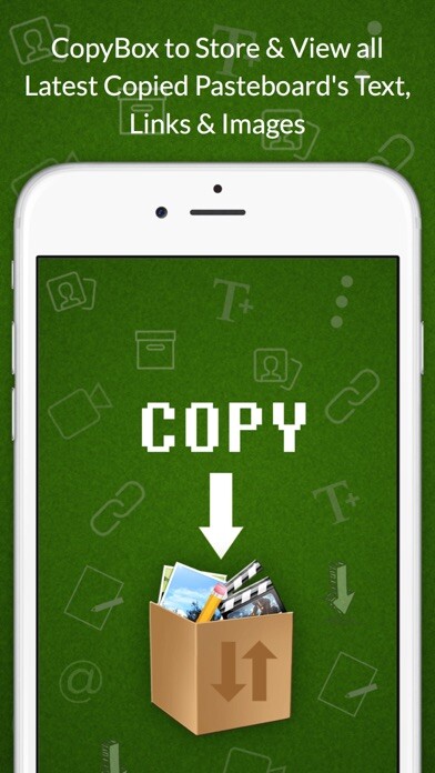 Emulate iPhone app CopyBox - Copied Text Links And Images From Clipboard to CopyBox using MyAndroid