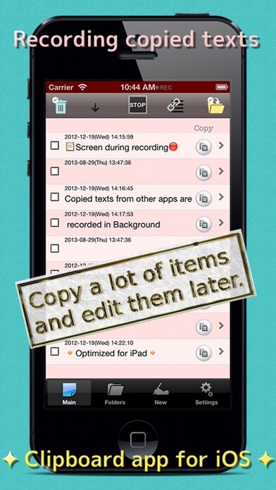 Emulate iPhone app Copycan / Clipboard using MyAndroid