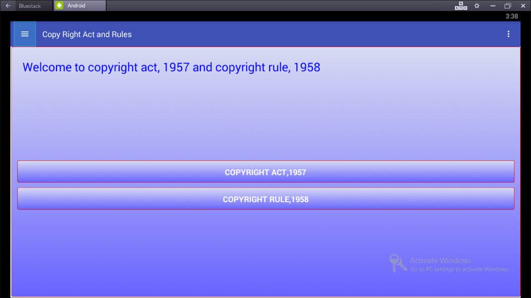 Run android online APK Copyright Act and Rules, 1957 from MyAndroid or emulate Copyright Act and Rules, 1957 using MyAndroid