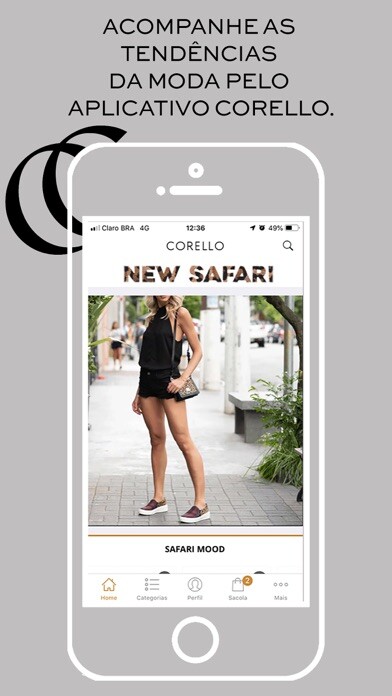 Emulate iPhone app CORELLO-Sapatos e Bolsas using MyAndroid
