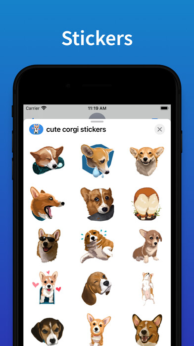 Emulate iPhone app Corgi Dog top emoji & stickers using MyAndroid Emulate iPhone app Corgi Dog top emoji & stickers using MyAndroid
