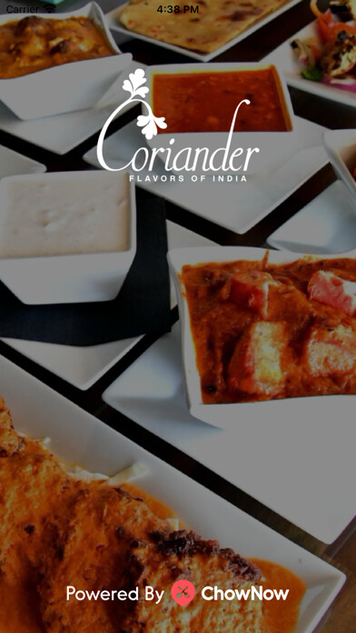 Emulate iPhone app Coriander Flavors of India using MyAndroid